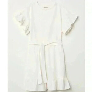 H&M White Flounced Dress